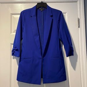 Royal blue long suit jacket/blazer with 3/4 sleeves. Worn once!